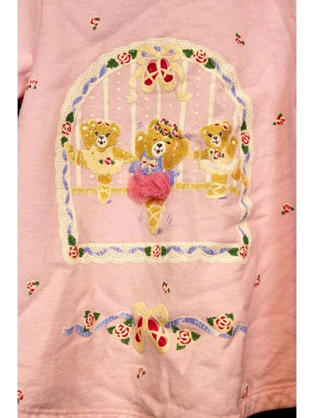 Spumoni 2pc Outfit 3T Medium Teddy Bear Ballerina Pink Sweatshirt Pants